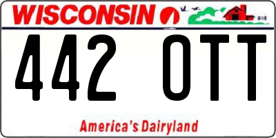 WI license plate 442OTT