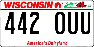 WI license plate 442OUU