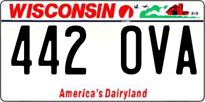 WI license plate 442OVA