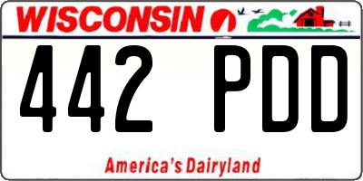 WI license plate 442PDD