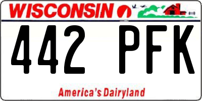 WI license plate 442PFK