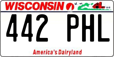 WI license plate 442PHL
