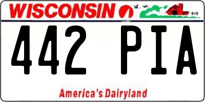 WI license plate 442PIA