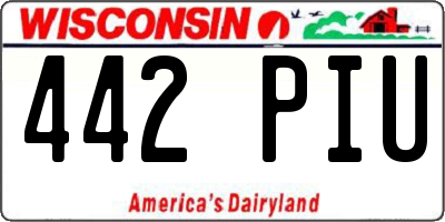 WI license plate 442PIU