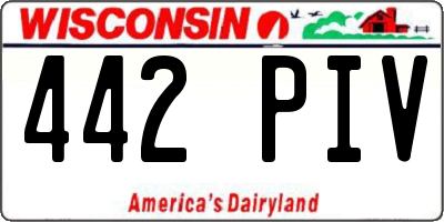 WI license plate 442PIV