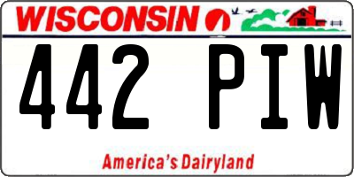 WI license plate 442PIW
