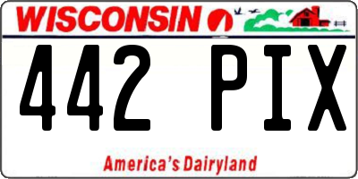 WI license plate 442PIX