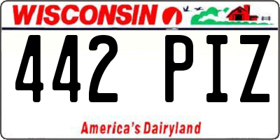 WI license plate 442PIZ