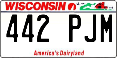WI license plate 442PJM