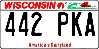 WI license plate 442PKA