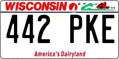 WI license plate 442PKE