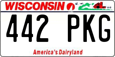 WI license plate 442PKG