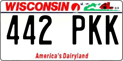 WI license plate 442PKK