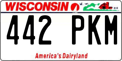 WI license plate 442PKM
