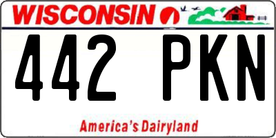 WI license plate 442PKN