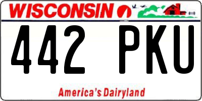 WI license plate 442PKU
