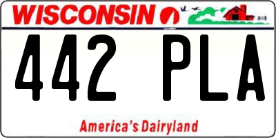WI license plate 442PLA