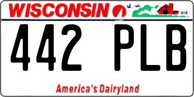 WI license plate 442PLB