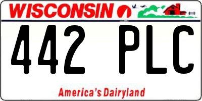 WI license plate 442PLC