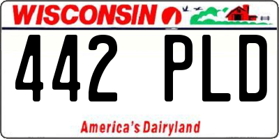 WI license plate 442PLD