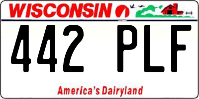 WI license plate 442PLF