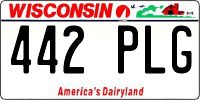 WI license plate 442PLG