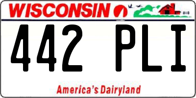 WI license plate 442PLI