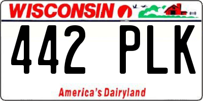 WI license plate 442PLK