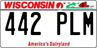 WI license plate 442PLM