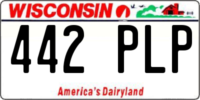 WI license plate 442PLP