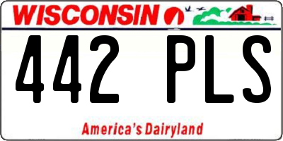 WI license plate 442PLS