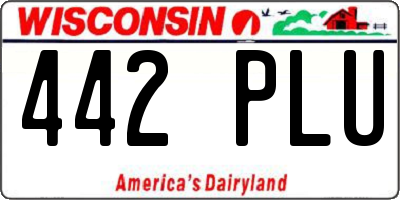 WI license plate 442PLU