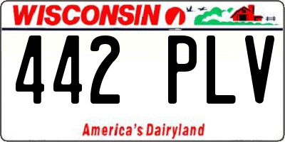 WI license plate 442PLV