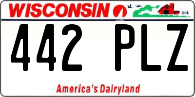 WI license plate 442PLZ