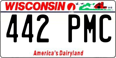WI license plate 442PMC