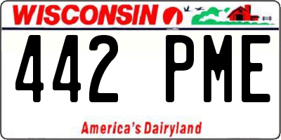 WI license plate 442PME