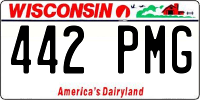 WI license plate 442PMG
