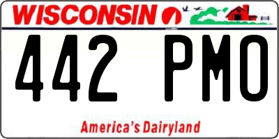 WI license plate 442PMO