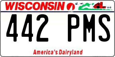 WI license plate 442PMS
