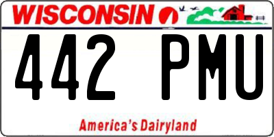 WI license plate 442PMU