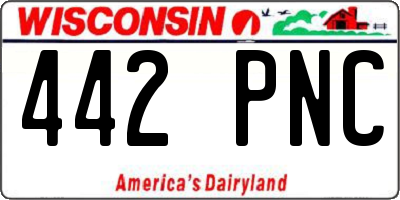 WI license plate 442PNC