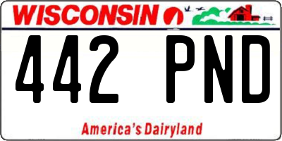 WI license plate 442PND