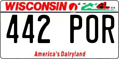 WI license plate 442POR