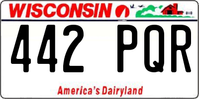 WI license plate 442PQR