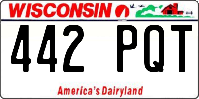 WI license plate 442PQT