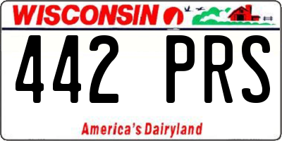 WI license plate 442PRS