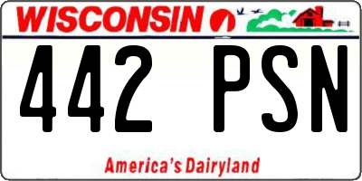 WI license plate 442PSN