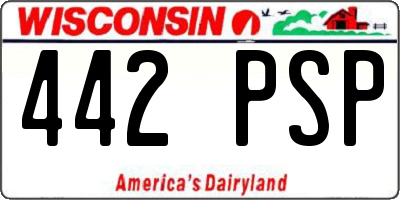 WI license plate 442PSP