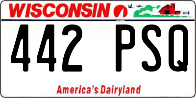 WI license plate 442PSQ