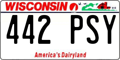 WI license plate 442PSY